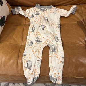 Burt's Bees Owl Cream and Orange Baby Footie